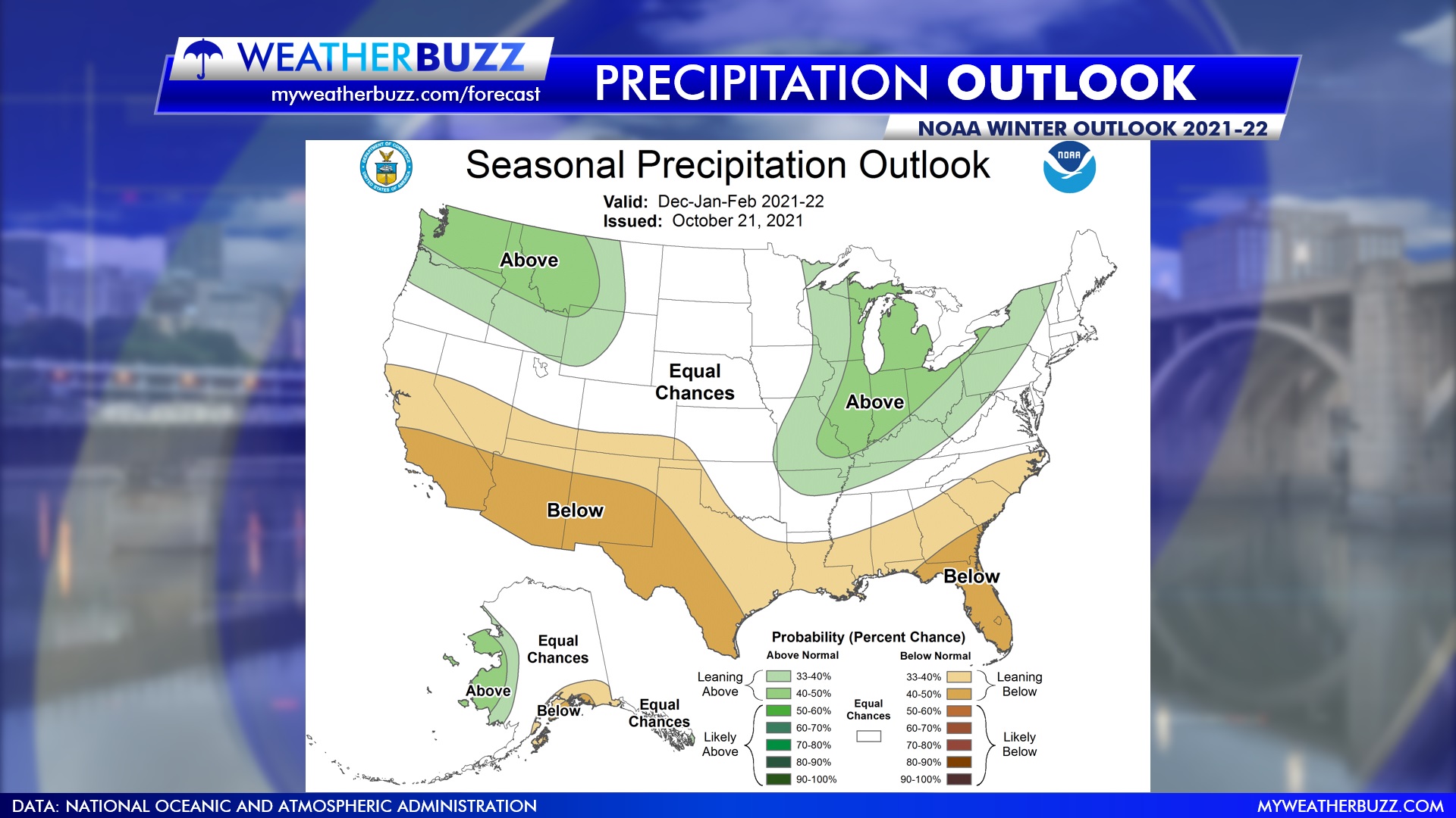 NOAA Precip Outlook for Winter 2021-22