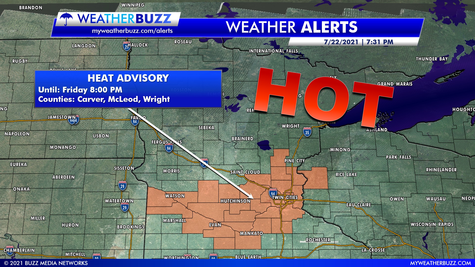 July 23rd 2021 Heat Advisory