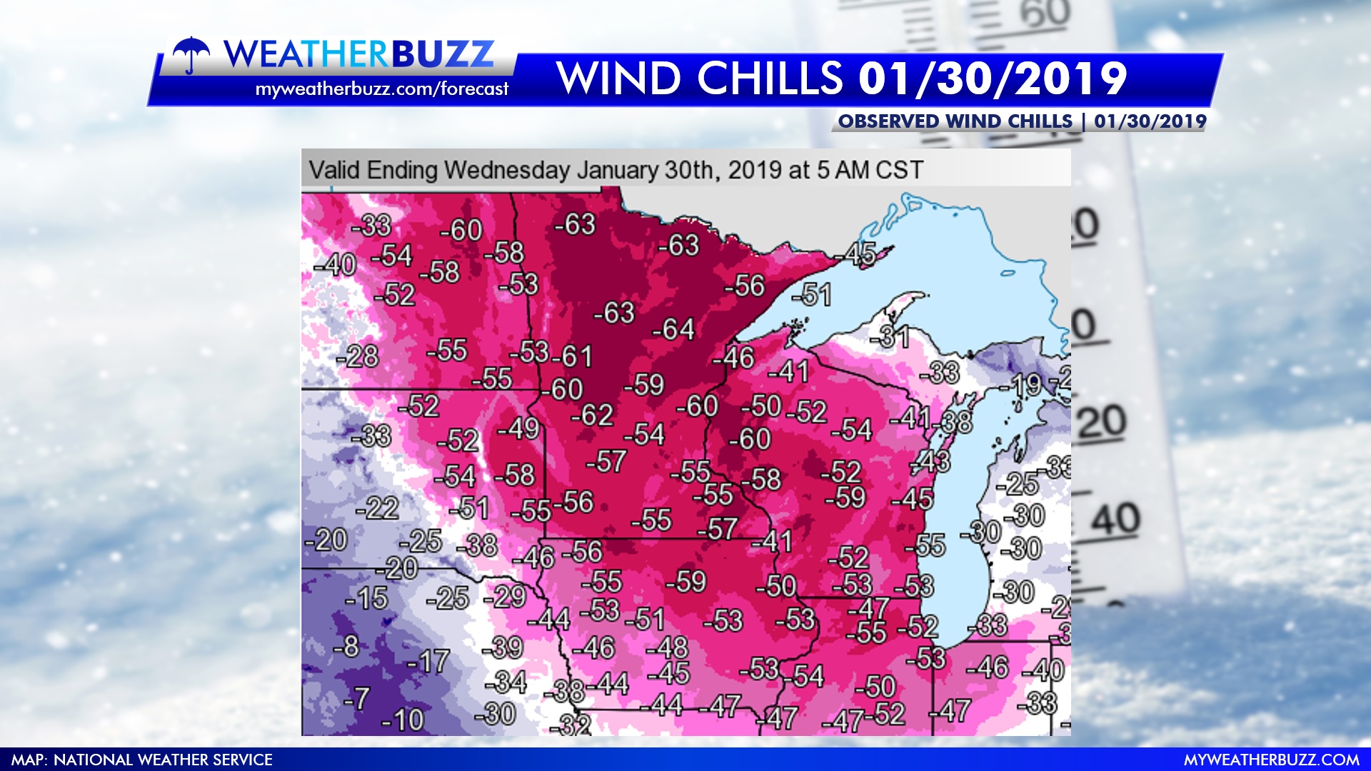 Extreme Cold Wind Chills on January 30th, 2019
