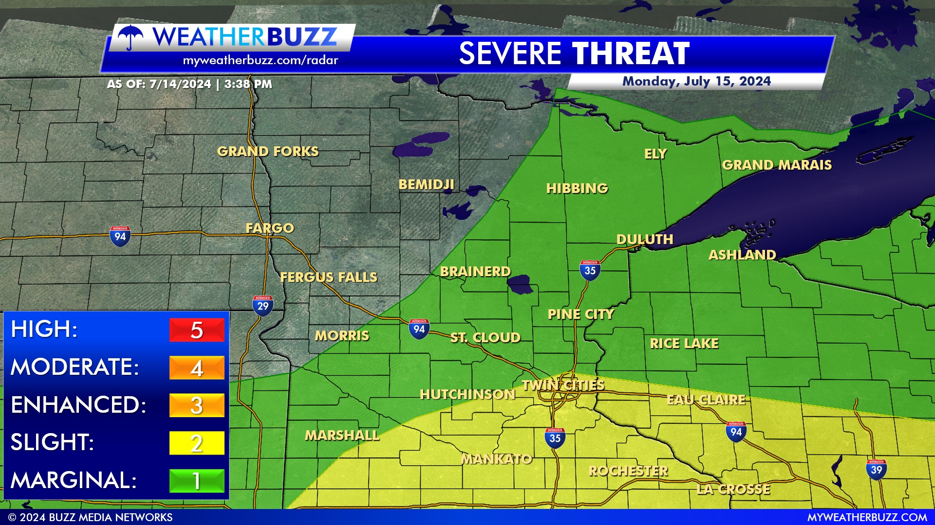Severe Risk Outlook for Monday